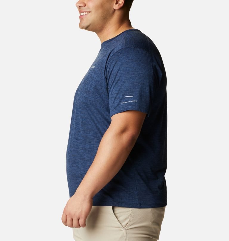 Men's Columbia Alpine Chill Zero Short Sleeve Crew T Shirts Navy | Plus Size CA-W481C